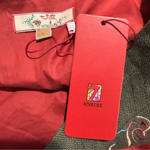 SISSY ME Sz L Pants Harem Style 100% Cotton Ribbed Hem Embroidered Waistband NEW - Picture 10 of 11